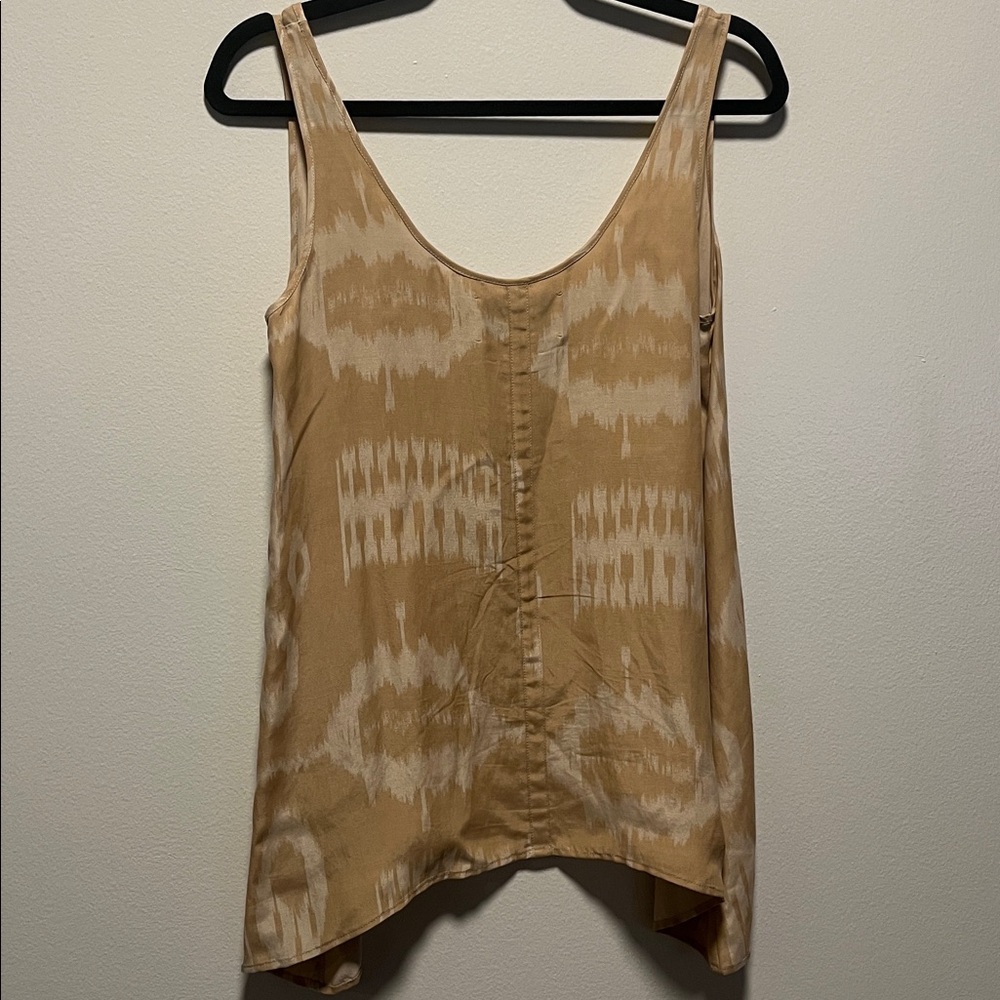 BROCHU WALKER Tan/Beige Ikat Printed Women's Tunic/Tank, Size Small - Picture 5 of 7